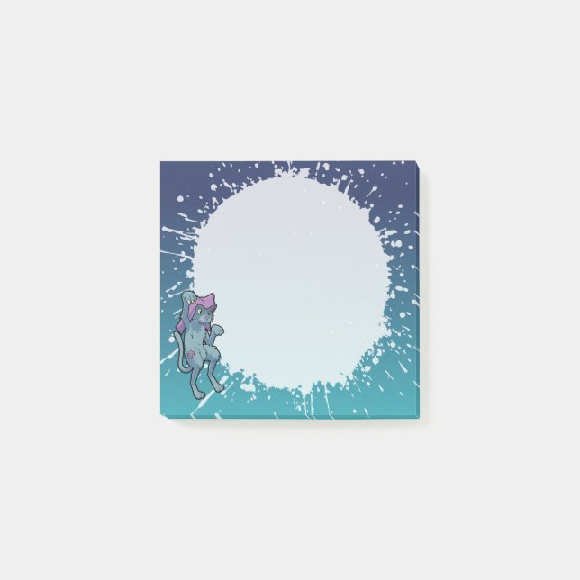 Notas Post-it® Japanese Bakeneko Cat Yokai Splattered (Anverso)