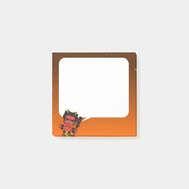 Notas Post-it® Japanese Ogre Yokai: Red Oni Speech Bubble (Anverso)