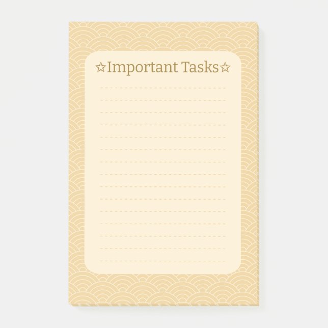 Notas Post-it® Japanese Wave Pattern- Important Task (Anverso)