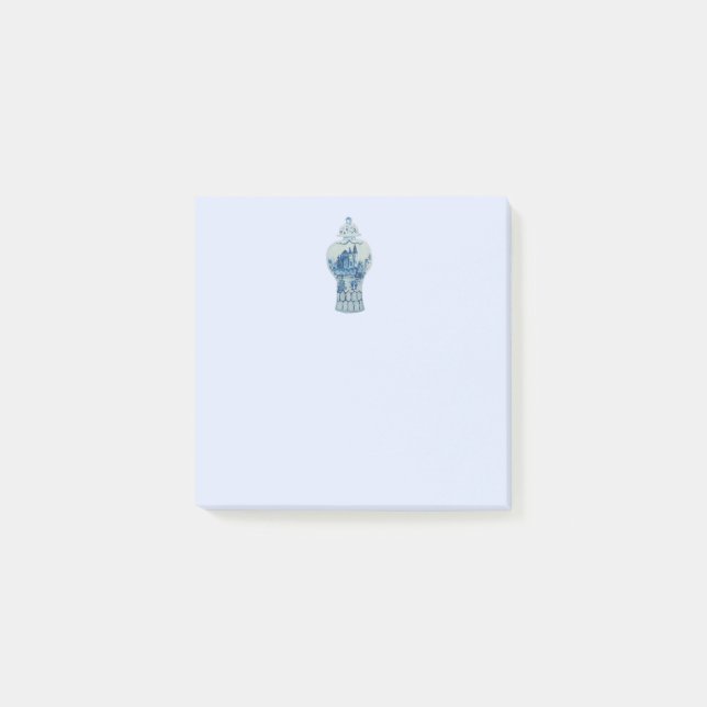 Notas Post-it® Jar de jengibre azul y blanco (Anverso)