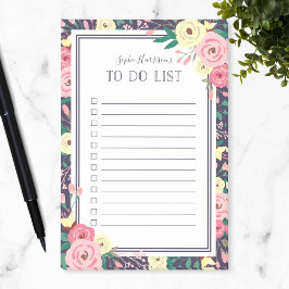 Notas Post-it® Jardín Blooms Floral Rosa Para Hacer Lista