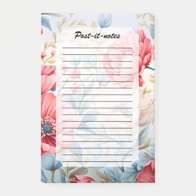Notas Post-it® Jardín Botánico de Flores Románticas Elegantes (Anverso)