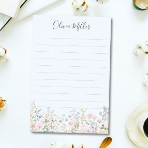 Notas Post-it® Jardín de Flores Floral Personalizado con Letras
