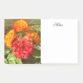 Notas Post-it® Jardín De Flores Rojas Y naranja
