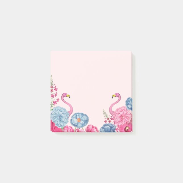 Notas Post-it® Jardín exótico de flamencos rosas 2 (Anverso)