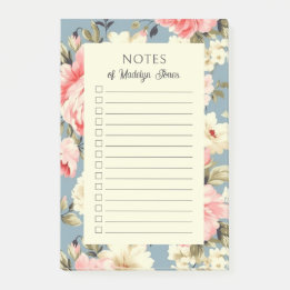 Notas Post-it® Jardín Floral de Campo Francés Cottage
