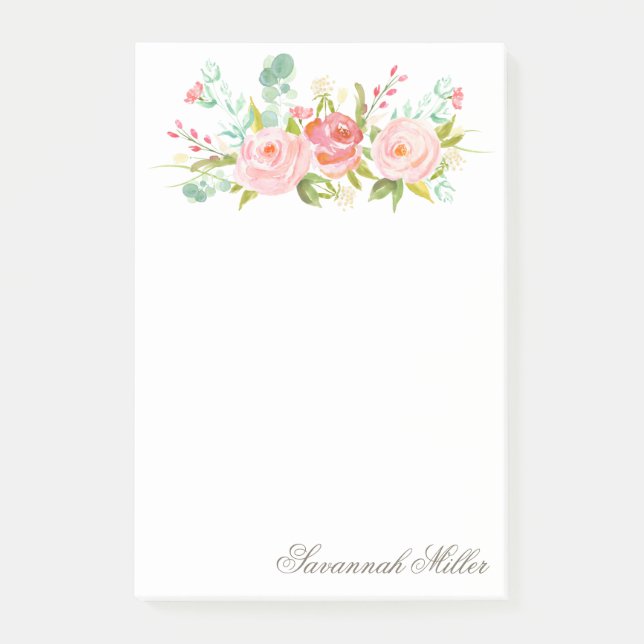 Notas Post-it® Jardín Rosa (Anverso)