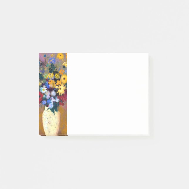 Notas Post-it® Jarrón blanco con flores Odilon Redon (Anverso)