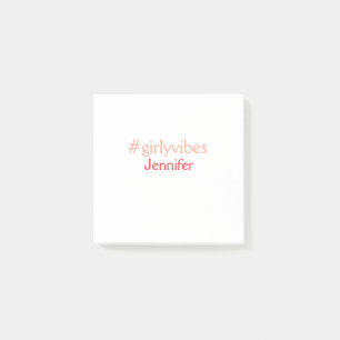 Notas Post-it® Jefa etiqueta hashtag rosa claro agregar nombre ch