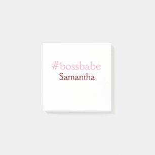 Notas Post-it® Jefa hashtag rosa claro agregar nombre jefa mujer 