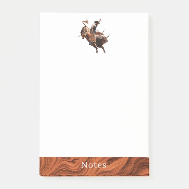 Notas Post-it® Jinete de Toro de Rodeo  (Anverso)