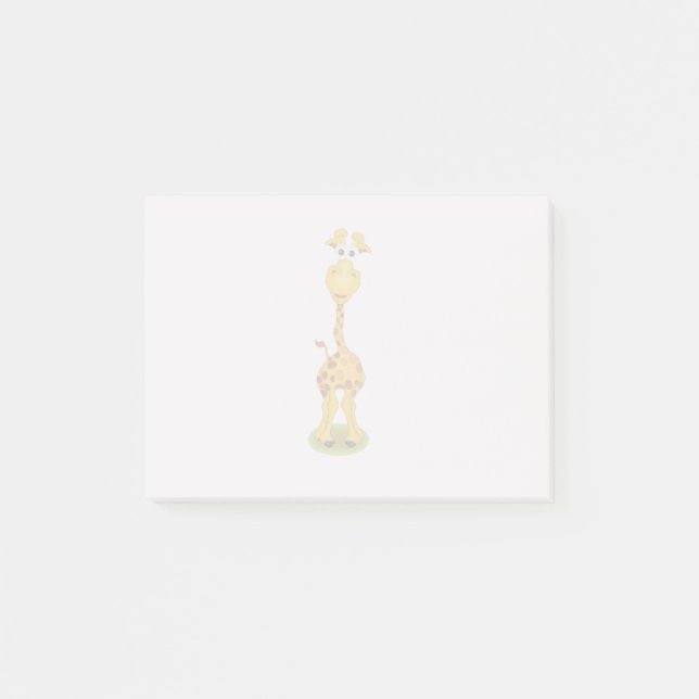 Notas Post-it® jirafa del personalizado alegre amarillo y naranja (Anverso)