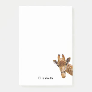 Notas Post-it® Jirafa Linda Animal Nombre Personalizado