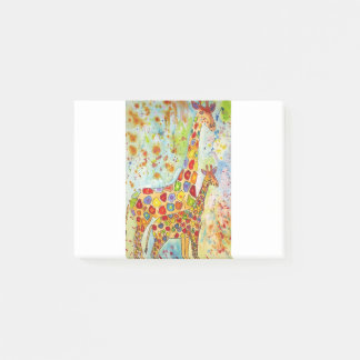 Notas Post-it® jirafas de madres y bebés coloridas