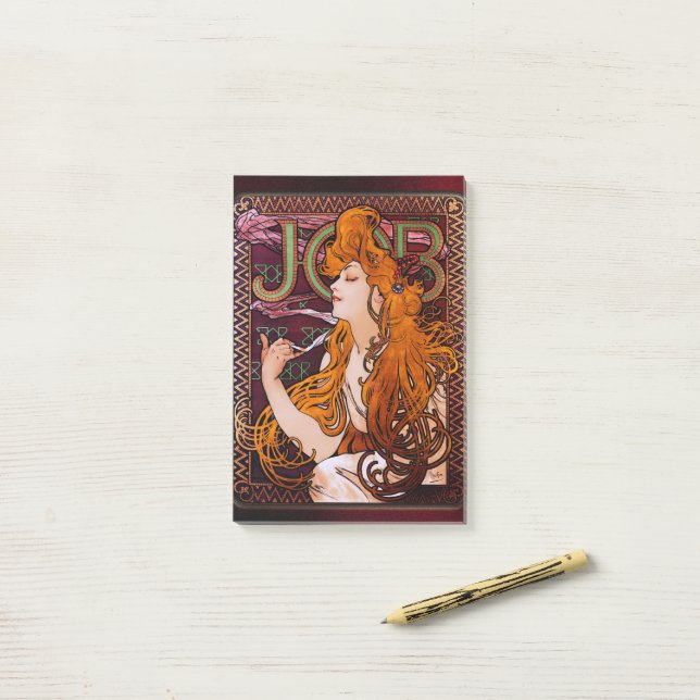 Notas Post-it® JOB de Alphonse Mucha (Escritorio)