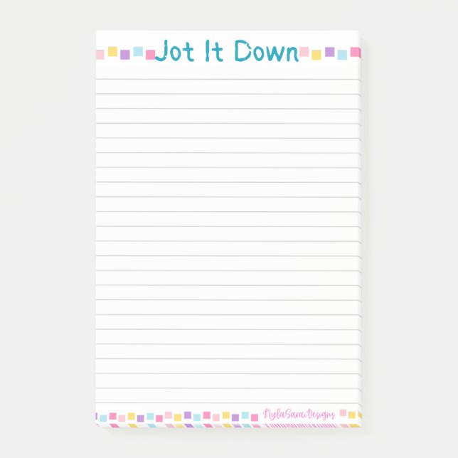 Notas Post-it® Jot It Down, NotePad (Anverso)