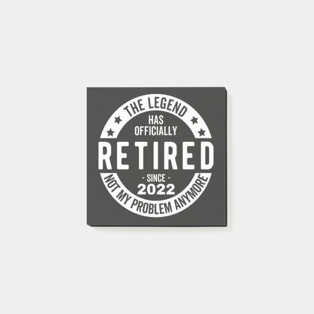 Notas Post-it® jubilación divertida, jubilado, bombero retirado, (Anverso)