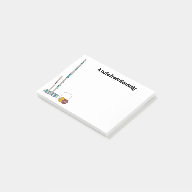 Notas Post-it® Juego de croquet, juegos de césped personalizados (En perspectiva)