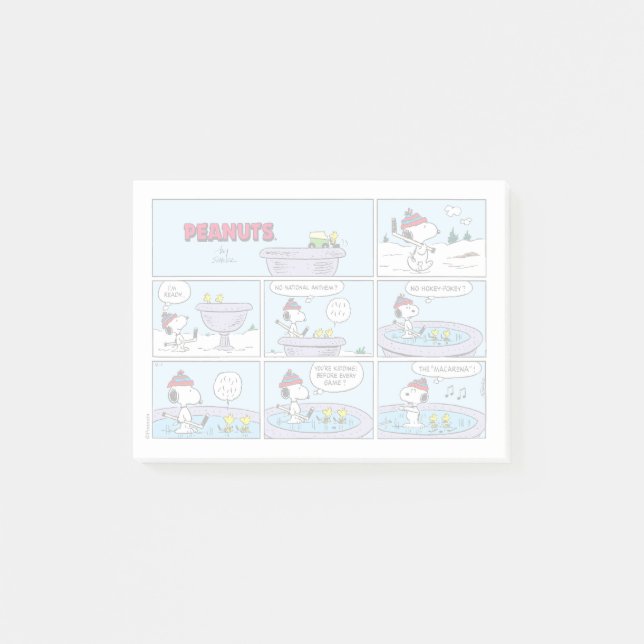 Notas Post-it® Juego de hockey Snoopy & Friends (Anverso)