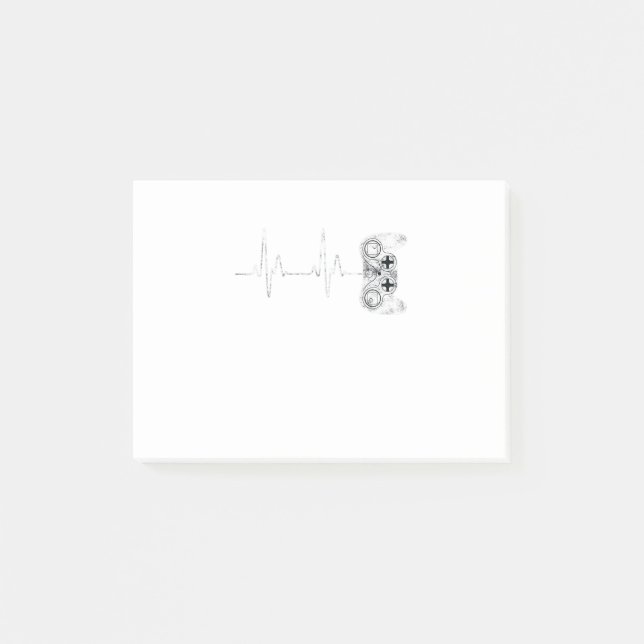 Notas Post-it® Juego de videojuegos Gamer Heartbeat Lover (Anverso)
