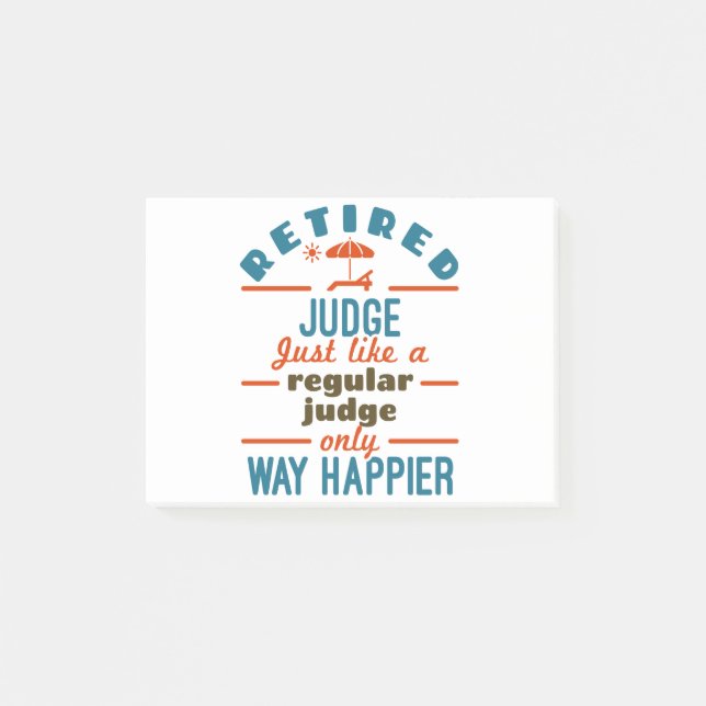 Notas Post-it® Juez retirado Juez Juez Juez Jubilación Jubilación (Anverso)