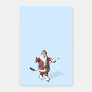 Notas Post-it® Jugador de hockey sobre hielo de Santa Claus
