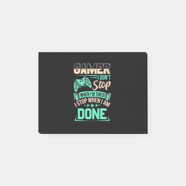 Notas Post-it® Jugador, paro cuando termine (Anverso)