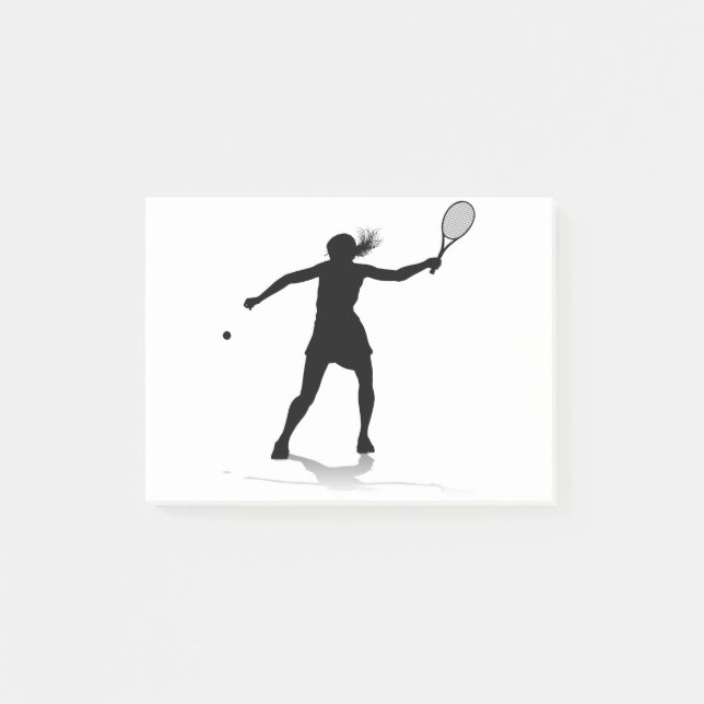 Notas Post-it® Jugadora deportiva de Tennis Silhouette (Anverso)