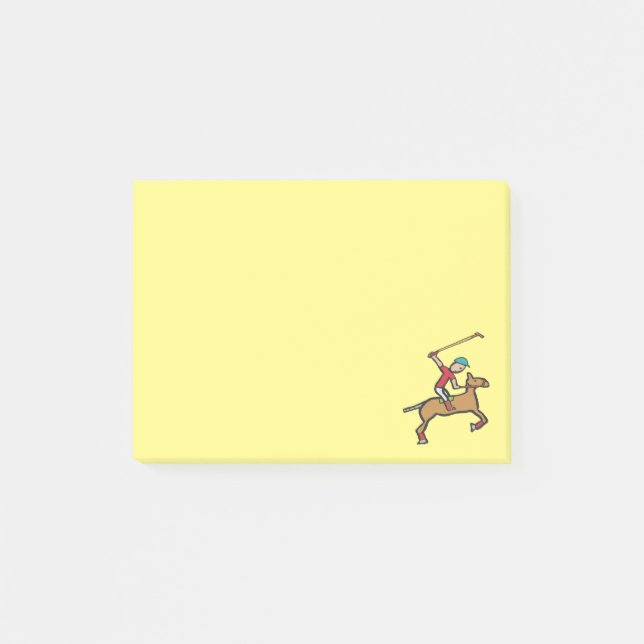 Notas Post-it® Jugando polo a caballo y jinete (Anverso)