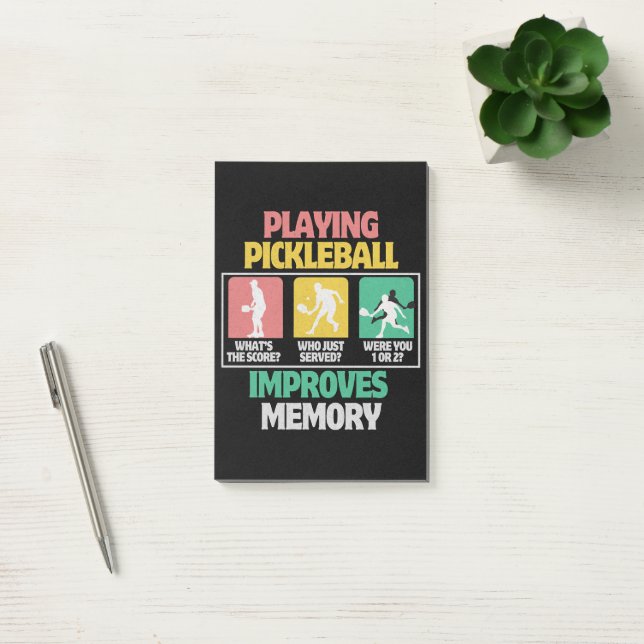 Notas Post-it® Jugar Pickleball Mejora la Memoria (Oficina)