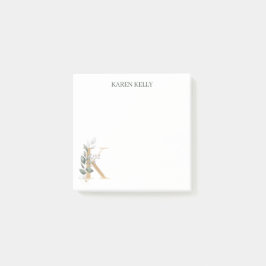 Notas Post-it® K Monogram Floral Notes