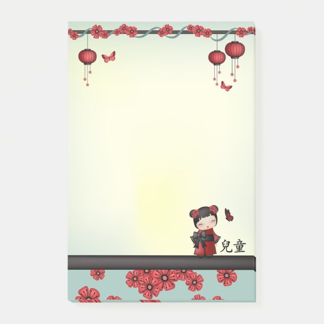 Notas Post-it® Kaiko el "niño" kokeshi (Anverso)