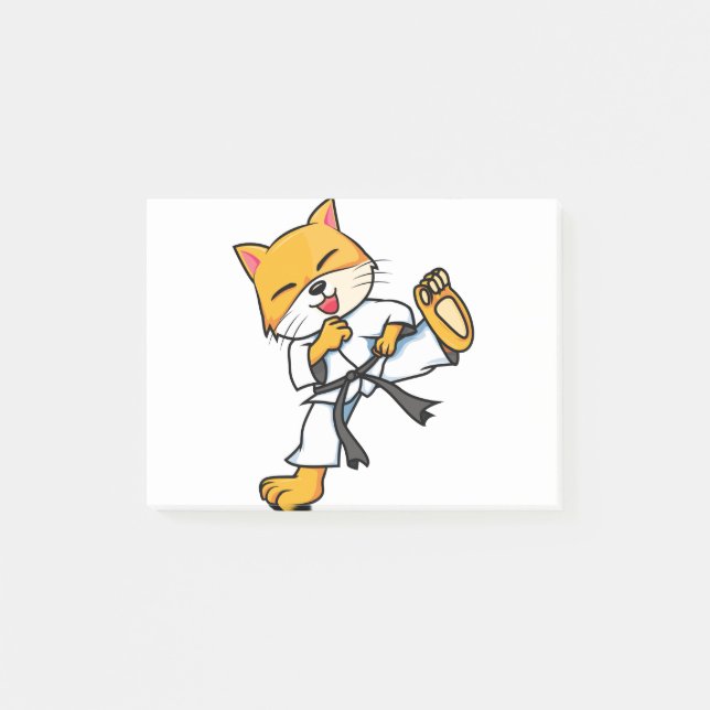 Notas Post-it® Karate Cat Personalizado Funny (Anverso)