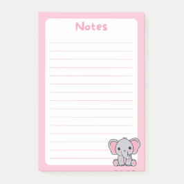 Notas Post-it® Kawaii Baby Elephant Rosa suave