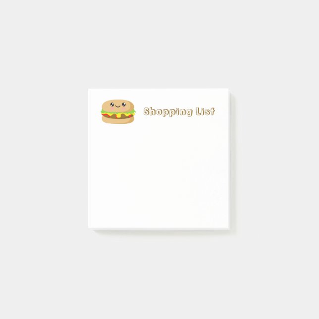Notas Post-it® Kawaii Burger (Anverso)