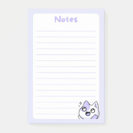 Notas Post-it® Kawaii Chibi Kitty Cat suave morado