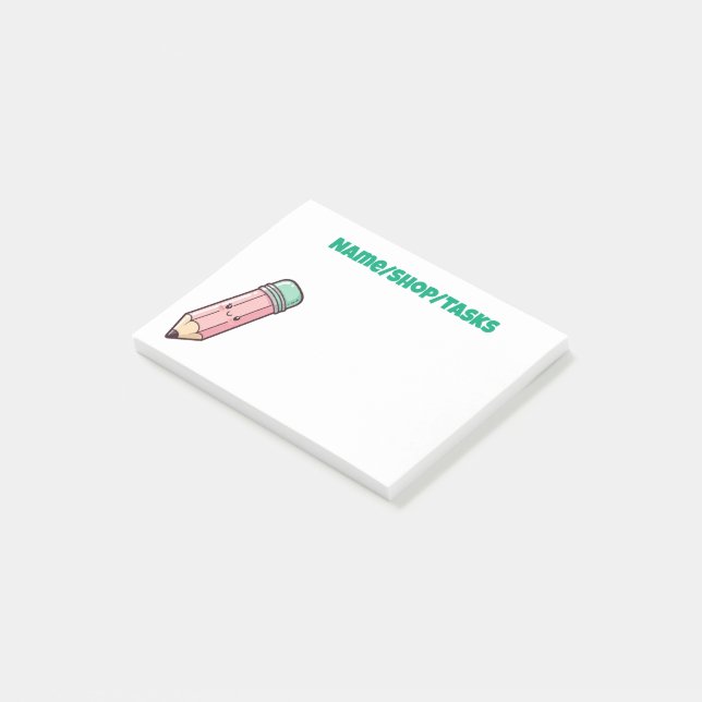 Notas Post-it® Kawaii Pink Pencil (En perspectiva)