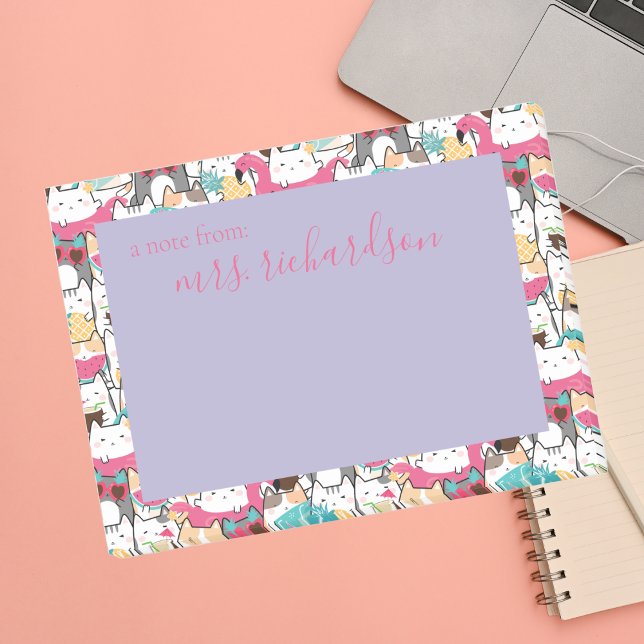 Notas Post-it® Kawaii Summer Cute Kitty Gats (Subido por el creador)