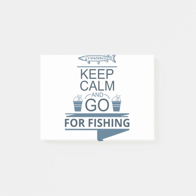 Notas Post-it® Keep calm and go for fishing (Anverso)
