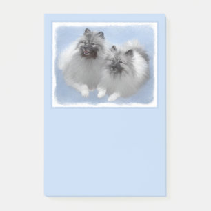 Notas Post-it® Keeshond Pair de Kees pintura animal original