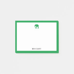 Notas Post-it® Kelly Green Elephant y la frontera en blanco con s