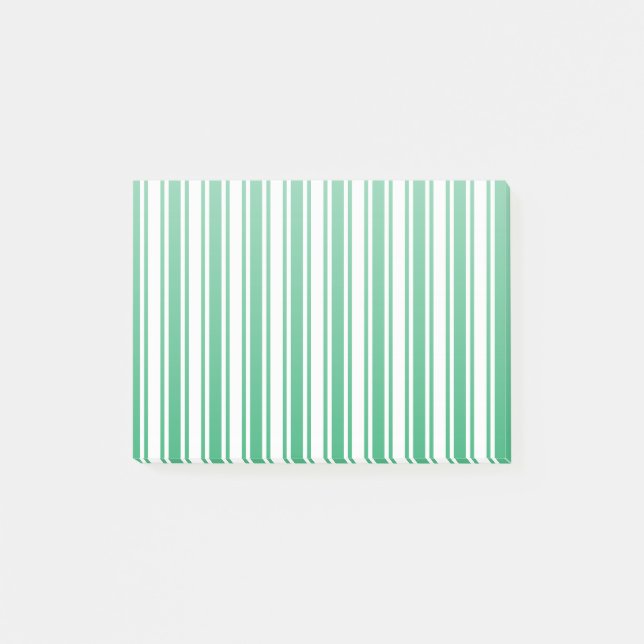 Notas Post-it® Kelly rayas de caramelo verde y blanco (Anverso)
