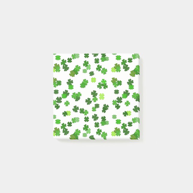 Notas Post-it® Kelly verde “Shamrocks Falling“ (Anverso)