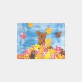 Notas Post-it® KidsArt para CHOC - Oso de hojas de otoño