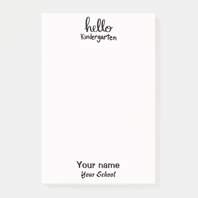 Notas Post-it® Kindergarten Blanco y negro (Anverso)