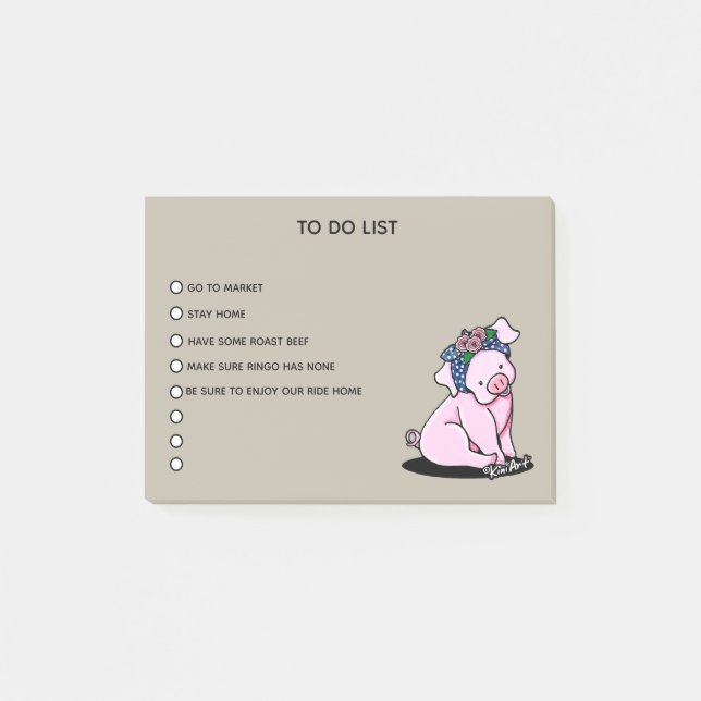 Notas Post-it® KiniArt Little Piggies Note Pad (Anverso)