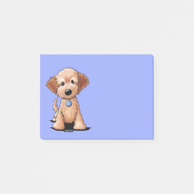Notas Post-it® KiniArt Mini Goldendoodle (Anverso)