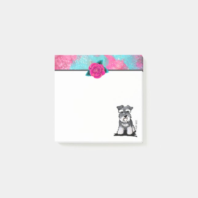 Notas Post-it® KiniArt Mini Schnauzer (Anverso)