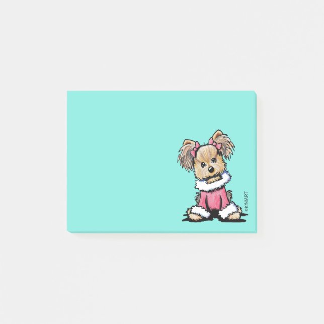 Notas Post-it® KiniArt Yorkie festivo Terrier (Anverso)
