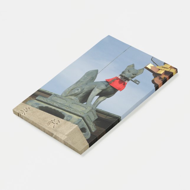 Notas Post-it® Kitsune キ ツ ネ (Fox) con clave en la boca (En perspectiva)